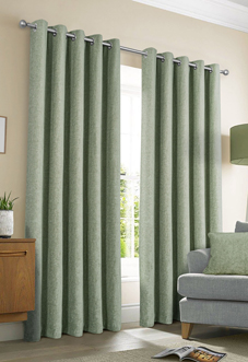 Amberley Eyelet, Sage - Ready Made Curtains